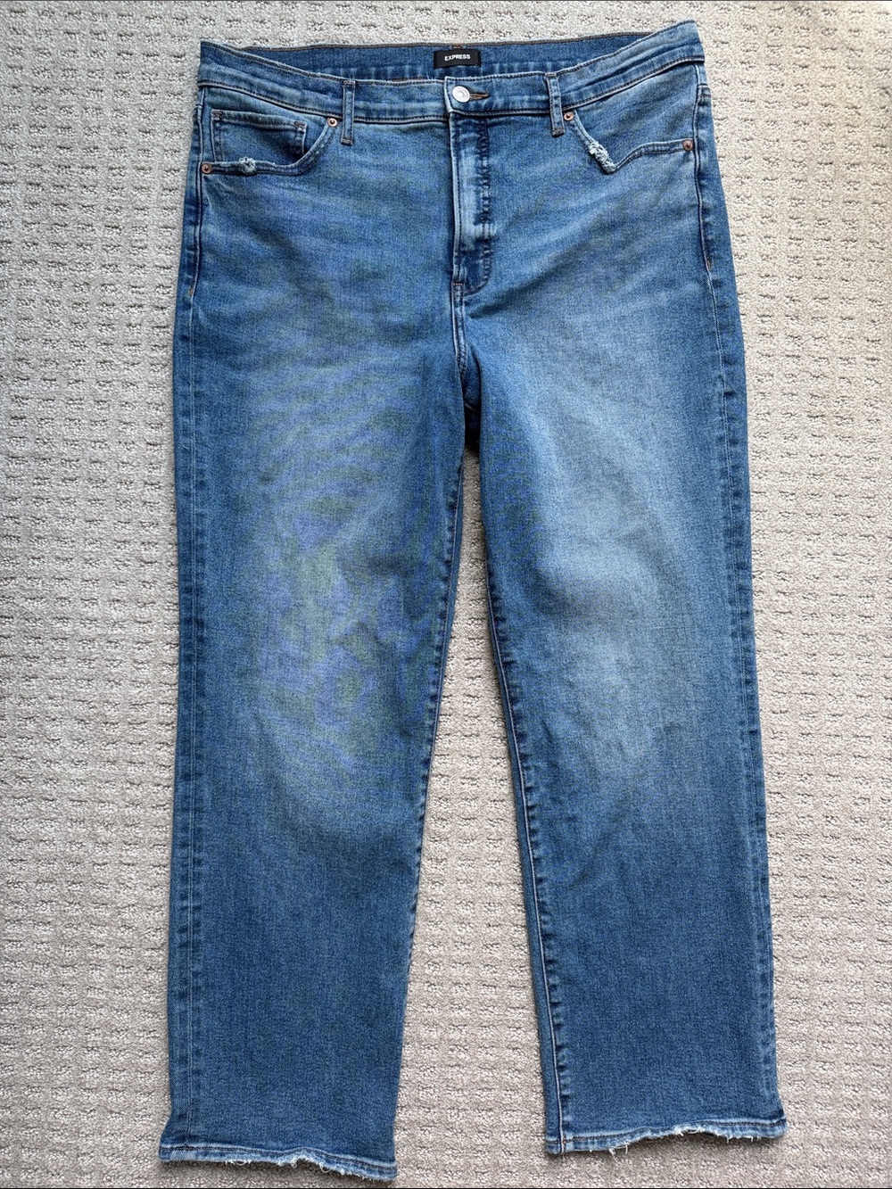 Express straight ankle Jeans in Medium Blue Wash 14L